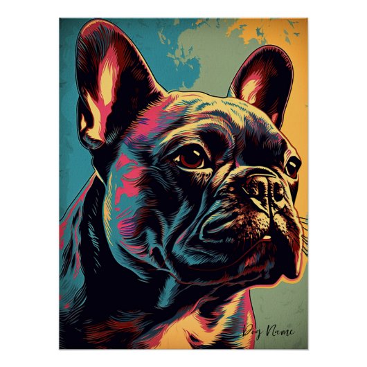 Poster French Bulldog 003 - Bruno Pokopen (Devant)