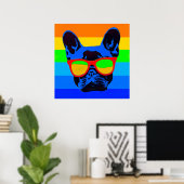 Poster French bulldog avec lunettes Pop art style (Bureau à domicile)