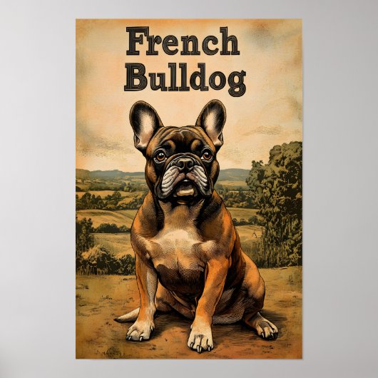 Poster French Bulldog Vintage Art (Devant)