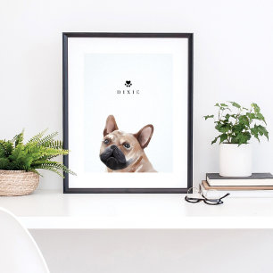 Poster French Bulldog Watercolor Illustration Dog's Name
