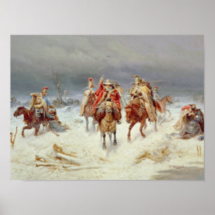 Poster French Forces Crossing the River Berezina