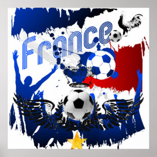 Poster French Grunge France Football Cadeaux