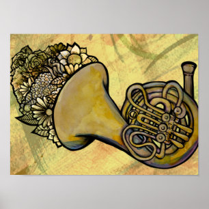 Poster French Horn Band Classe Musique professeur