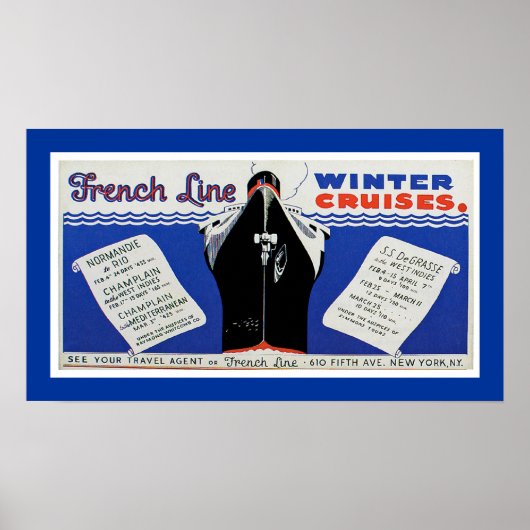 Poster French Line Winter Cruises (Devant)