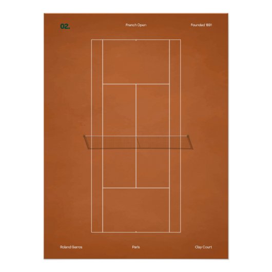 Poster French Open Clay Tennis Court (Devant)