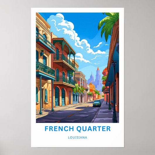 Poster French Quarter louisiana Travel Imprimer (Devant)