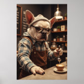 Poster Frenchie Barista : Bark Roast Buzz Mode (Devant)