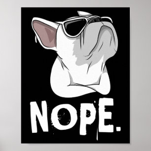 Poster Frenchie Bouledogue Français Blanc