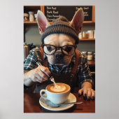 Poster Frenchie Caféinée : Haricots Avant Le Début Des Éc (Devant)