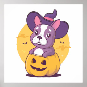 Poster Frenchie Halloween
