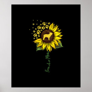 Poster Frenchie Mom Sunflower French Bulldog Lover Cadeau