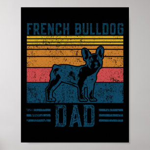 Poster Frenchie Papa - Vintage Français Bulldog Papa
