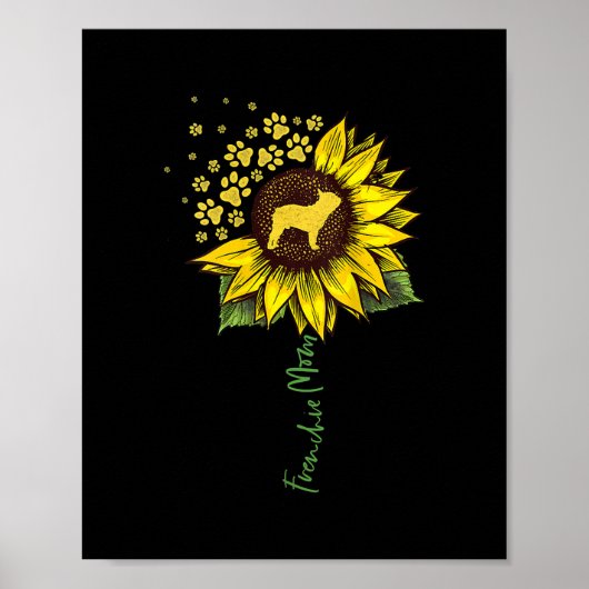 Poster Frenchie Sunflower Maman Français Bulldog Lover Ca (Devant)