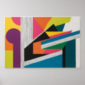 Poster Fréquence urbaine" - Abstrait géométrique coloré (Devant)