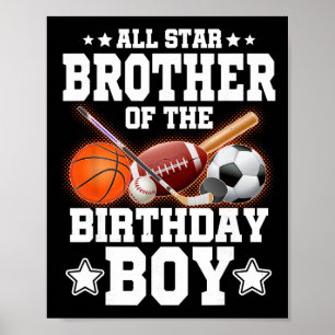 Poster Frère All Star du garçon d'anniversaire Sketll Soc