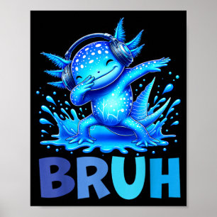 Poster Frère Axolotl Dabbing Drôle Gamer Enfants Garçons