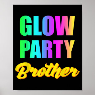 Poster Frère de la Fête Lumineuse Retro 80s Anniversaire
