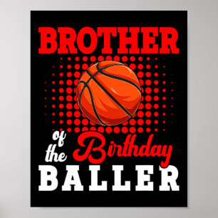 Poster Frère De L'Anniversaire Bysketbyll Joueur Lover Ma