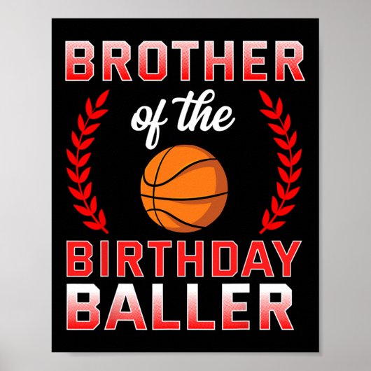 Poster Frère De L'Anniversaire Garçon Bysketbyll Annivers (Devant)