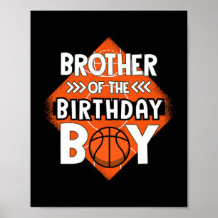 Poster Frère De L'Anniversaire Garçon Frère Bysketbyll Bi