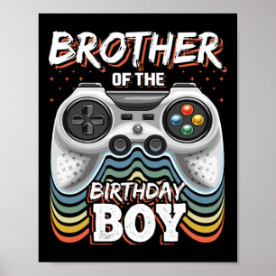Poster Frère De L'Anniversaire Garçon Matching Vidéo Jeu 
