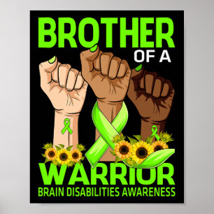 Poster Frère De Main D'Un Guerrier Handicap Cerveau