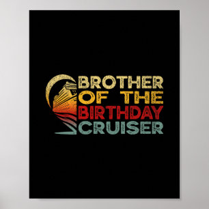 Poster Frère du bateau de croisière d'anniversaire Vacanc