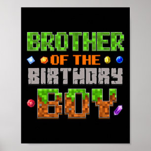 Poster Frère du garçon d'anniversaire Vidéo de partie Jou