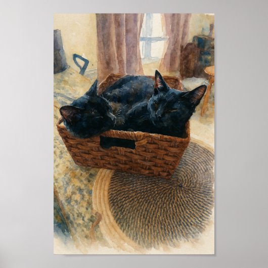 Poster Frère et soeur amour de chat (Devant)