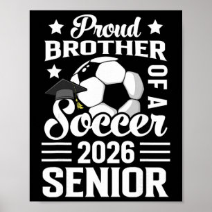 Poster Frère fier d'un senior de football Diplômé 2026