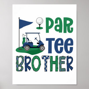 Poster Frère golfeur fête d'anniversaire famille M