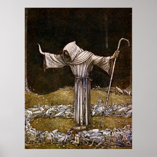 Poster “Frère Martin” Aquarelle de John Bauer (Devant)