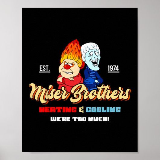 Poster Frères de chauffage et de climatisation Noël Rétro (Devant)