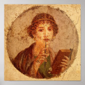 Poster Fresco of sappho in Pompeii (Devant)
