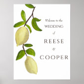 Poster Fresh Citrus Painted Lemons Mediterranean Welcome (Devant)