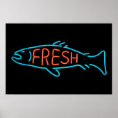 Poster Fresh Fish Neon Sign (Devant)