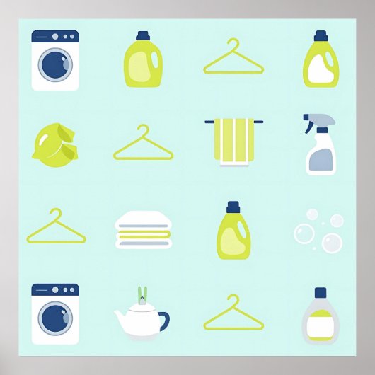 Poster Fresh Laundry Day Pattern (Devant)