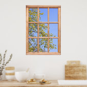 Poster Fresh Spring Leaves View from a Window (Cuisine)