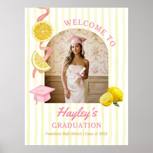 Poster Freshly Graduated Grad Party Printable (Devant)
