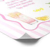Poster Freshly Graduated Lemon Pink Stripes Lemonade Bar (Coin)