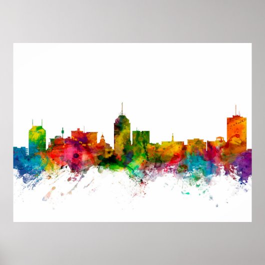 Poster Fresno California Skyline (Devant)