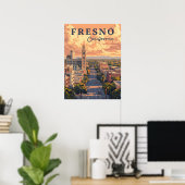 Poster Fresno California Urban Landcape (Bureau à domicile)