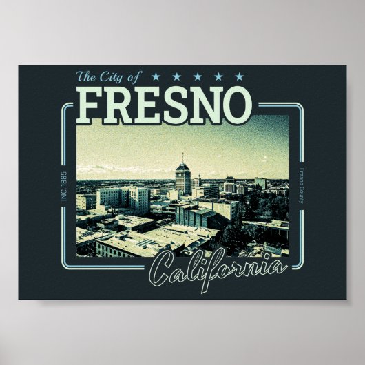 POSTER FRESNO CALIFORNIA - VILLE DE FRESNO CA (Devant)