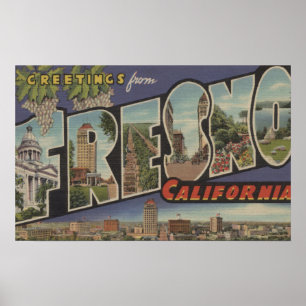 Poster Fresno, Californie - Scènes de grandes lettres