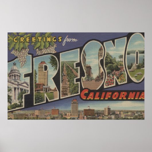Poster Fresno, Californie - Scènes de grandes lettres (Devant)