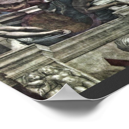 Poster Fresque Au Plafond Dans La Chapelle Sixtine Genesi (Coin)