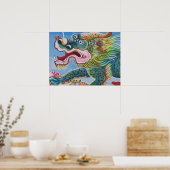 Poster Fresque chinoise Foo Dog / Lion Guardian (Cuisine)