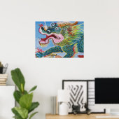 Poster Fresque chinoise Foo Dog / Lion Guardian (Bureau à domicile)