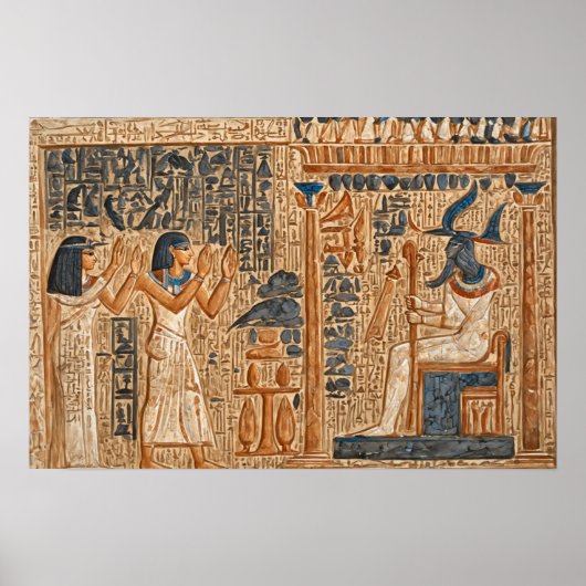 Poster Fresque de la vie des pharaons (Devant)