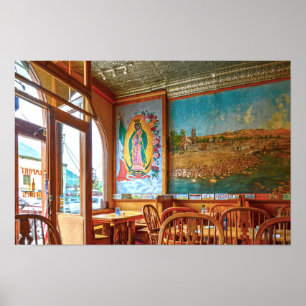 Poster Fresque de Notre-Dame de Guadalupe dans un restaur